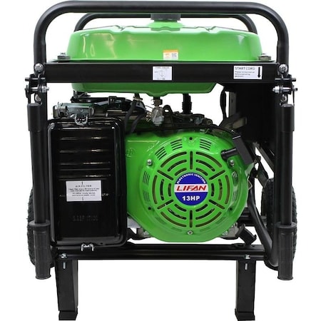 Lifan Portable Generator, Gasoline, 6,000 W Rated, 6,500 W Surge, Recoil Start, 120V AC, 30/20 A ES6600